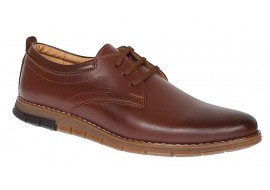 Pantofi barbati sport din piele naturala maro GKR57M